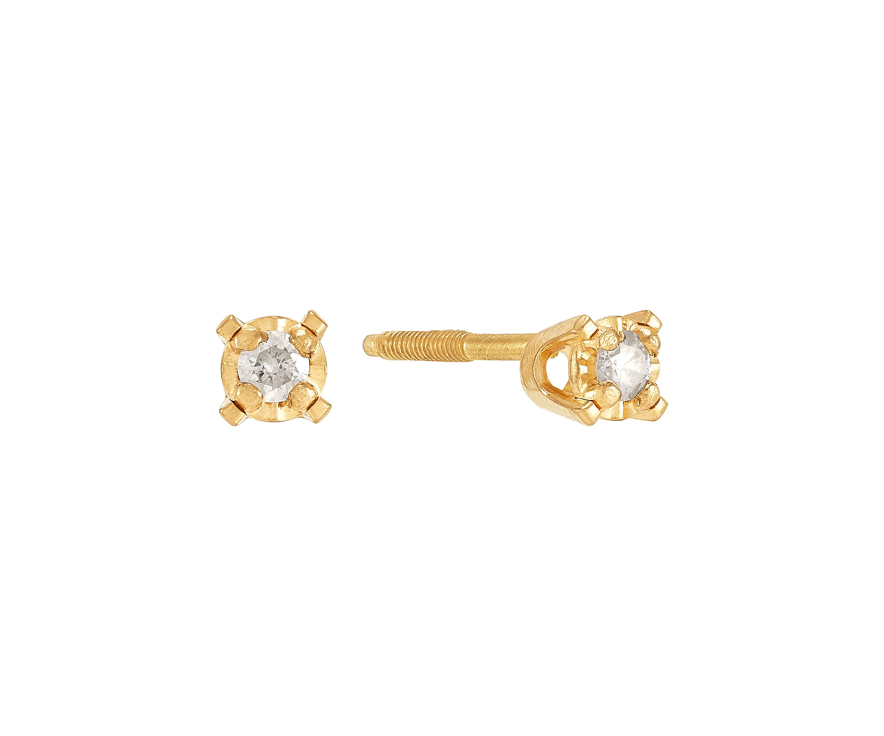 Diamond Accent Stud Earrings in 14K Yellow Gold