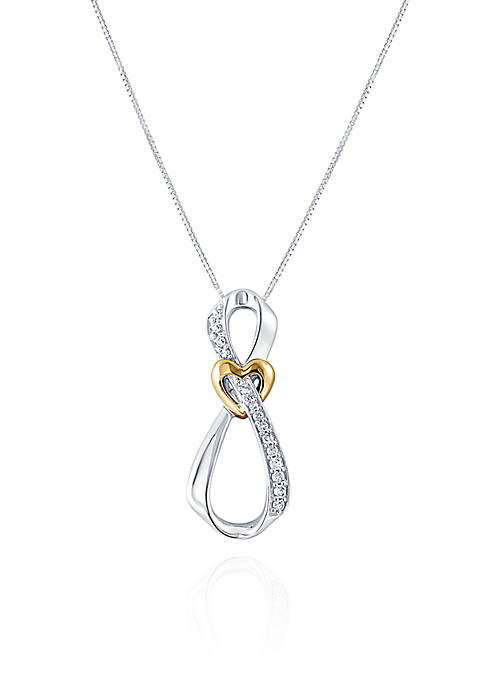 1/10 ct. t.w. Diamond Fig Pendant in Sterling Silver and 10k Yellow Gold