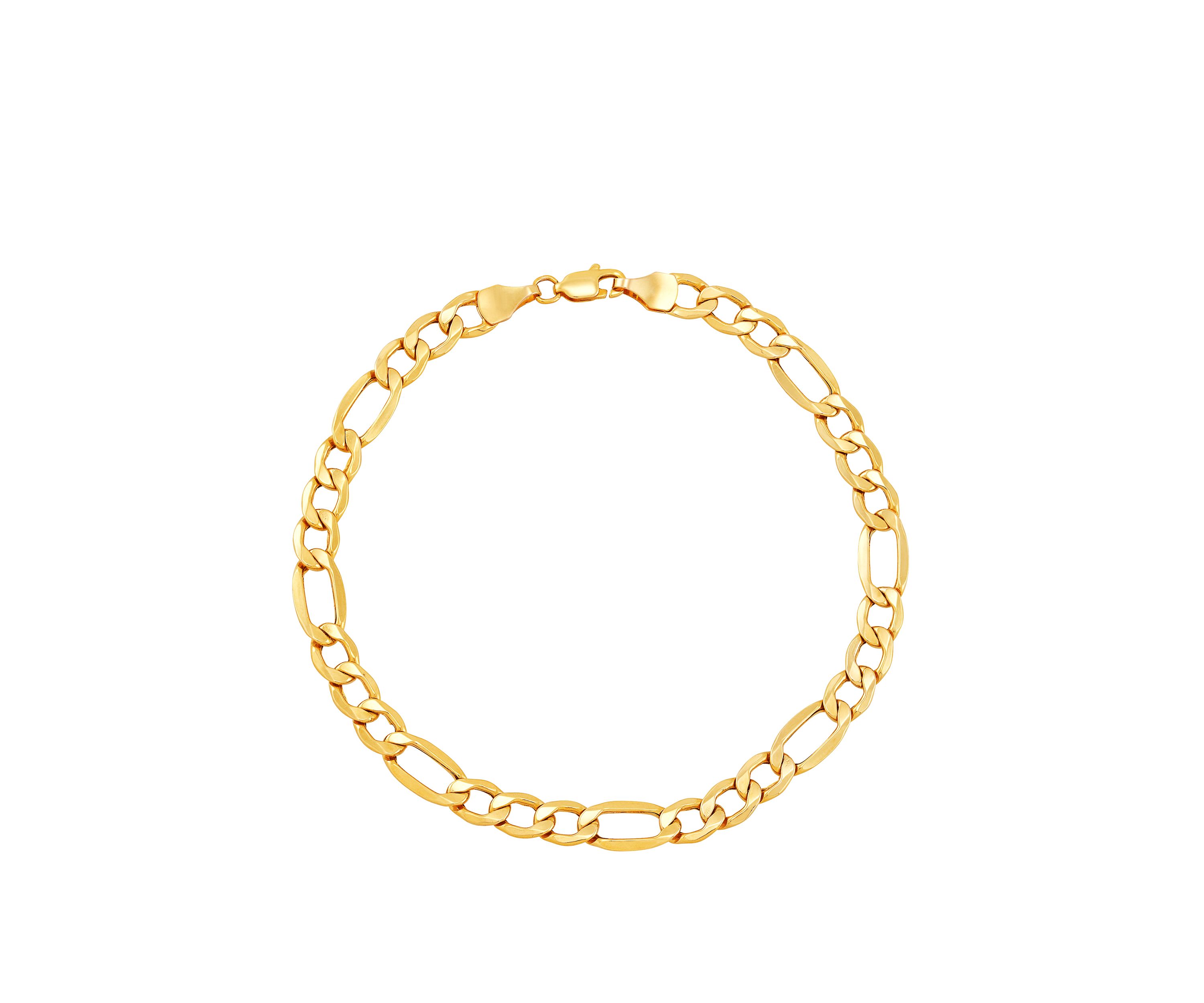 Air Solid Light 10K Yellow Gold Chain Bracelet 