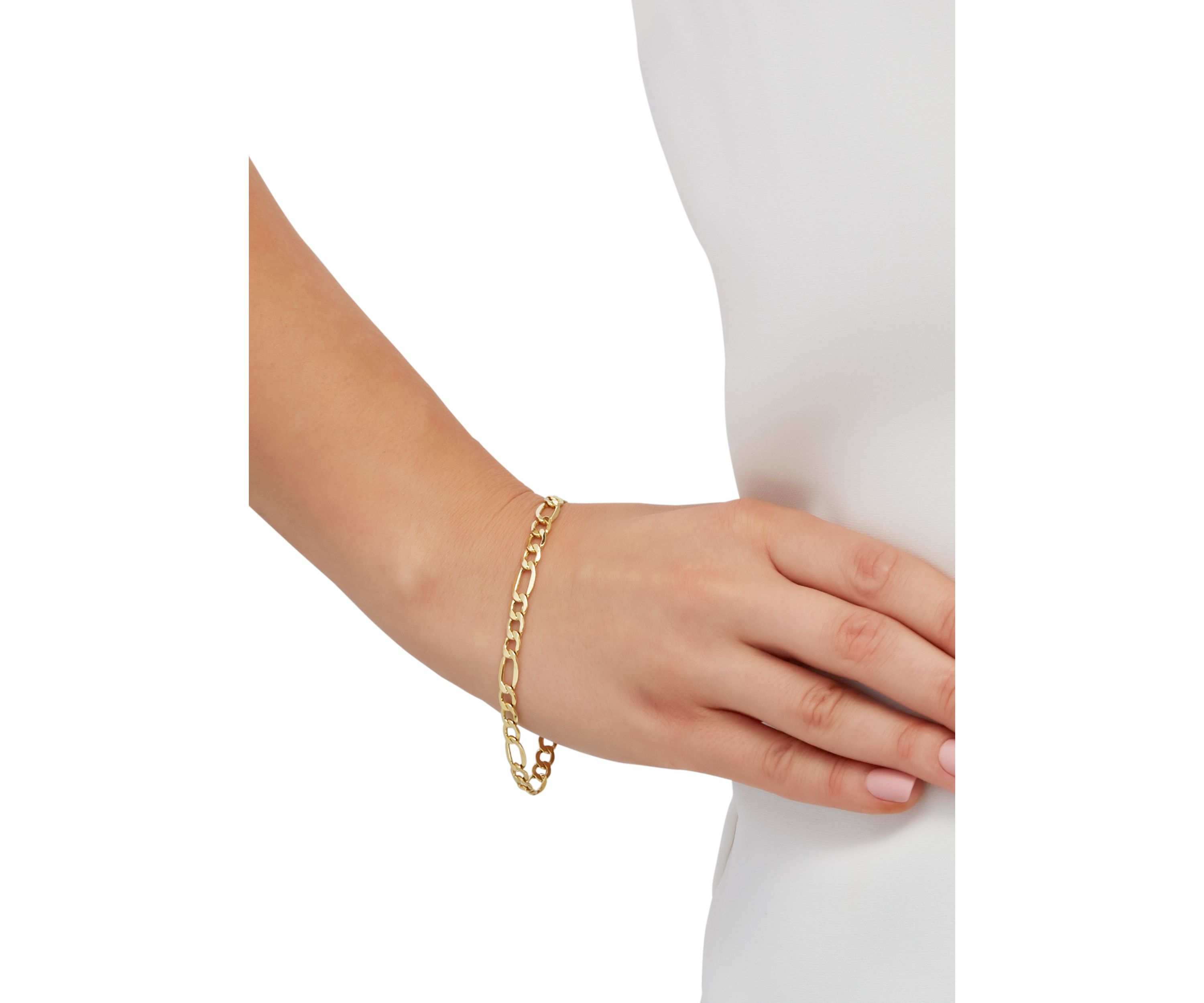 Air Solid Light 10K Yellow Gold Chain Bracelet 
