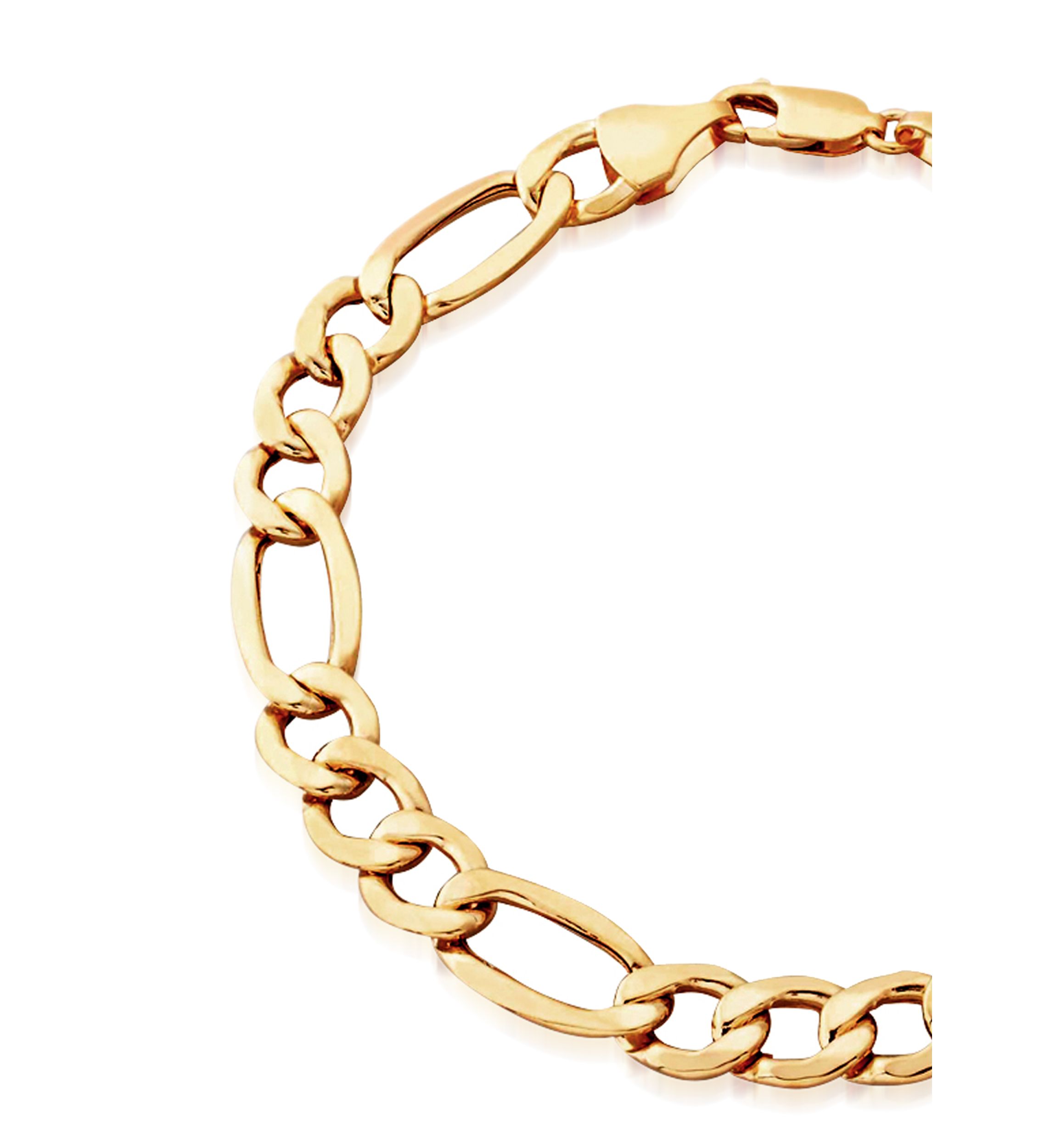 Mens Figaro Bracelet in 10K Yellow Gold