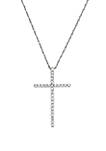 1/4 ct. t.w. Diamond Cross Pendant Necklace in Sterling Silver