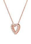 1/2 ct. t.w. Created White Sapphire Pendant Necklace in 10K Rose Gold 