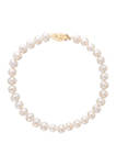 14K Yellow Gold and Freshwater Pearl Statement Bracelet 