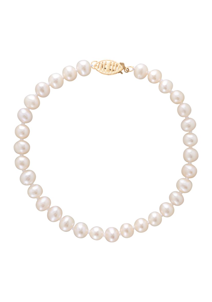 14K Yellow Gold and Freshwater Pearl Statement Bracelet 