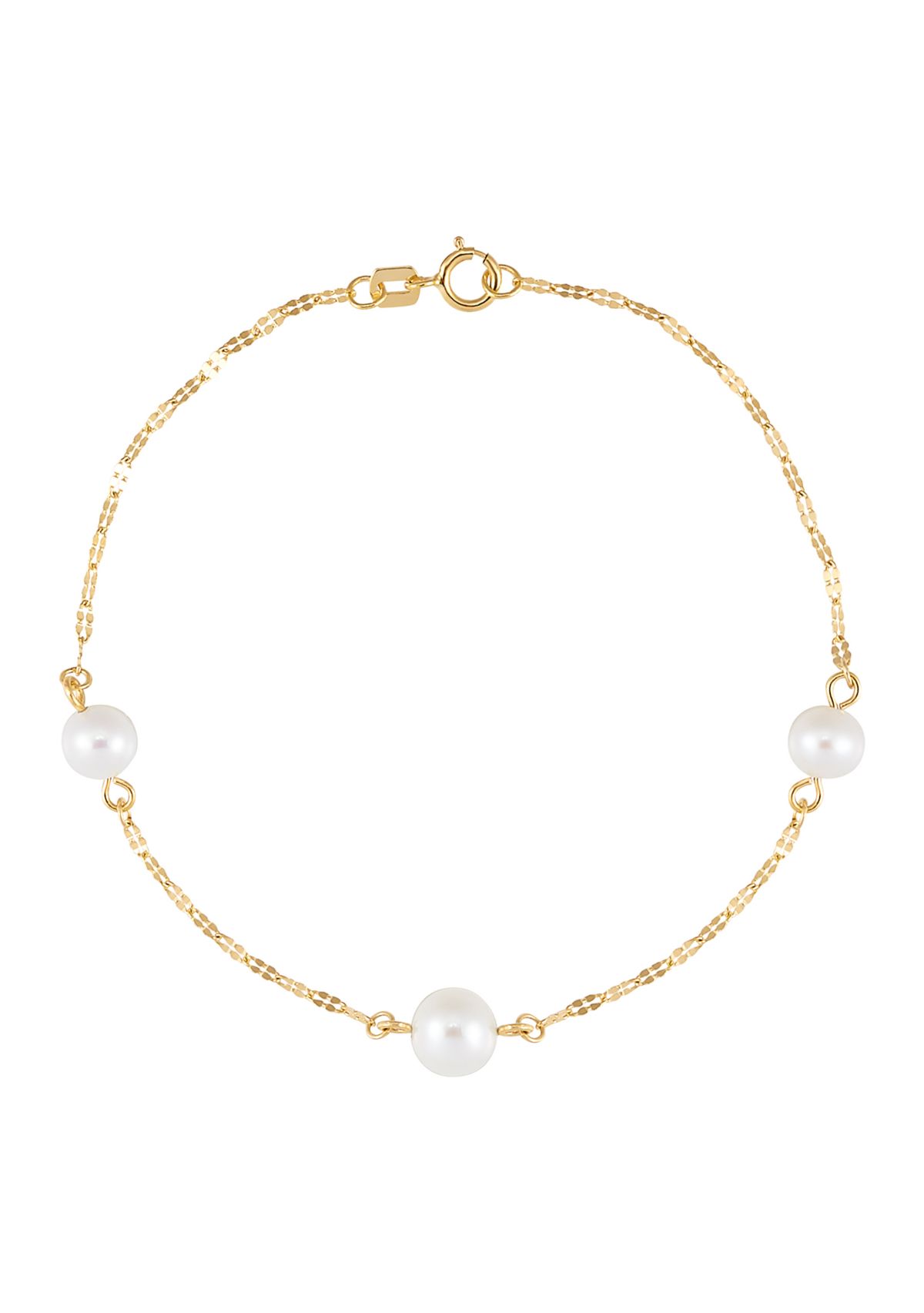 Fresh Water Pearl 14k Yellow Gold Bracelet