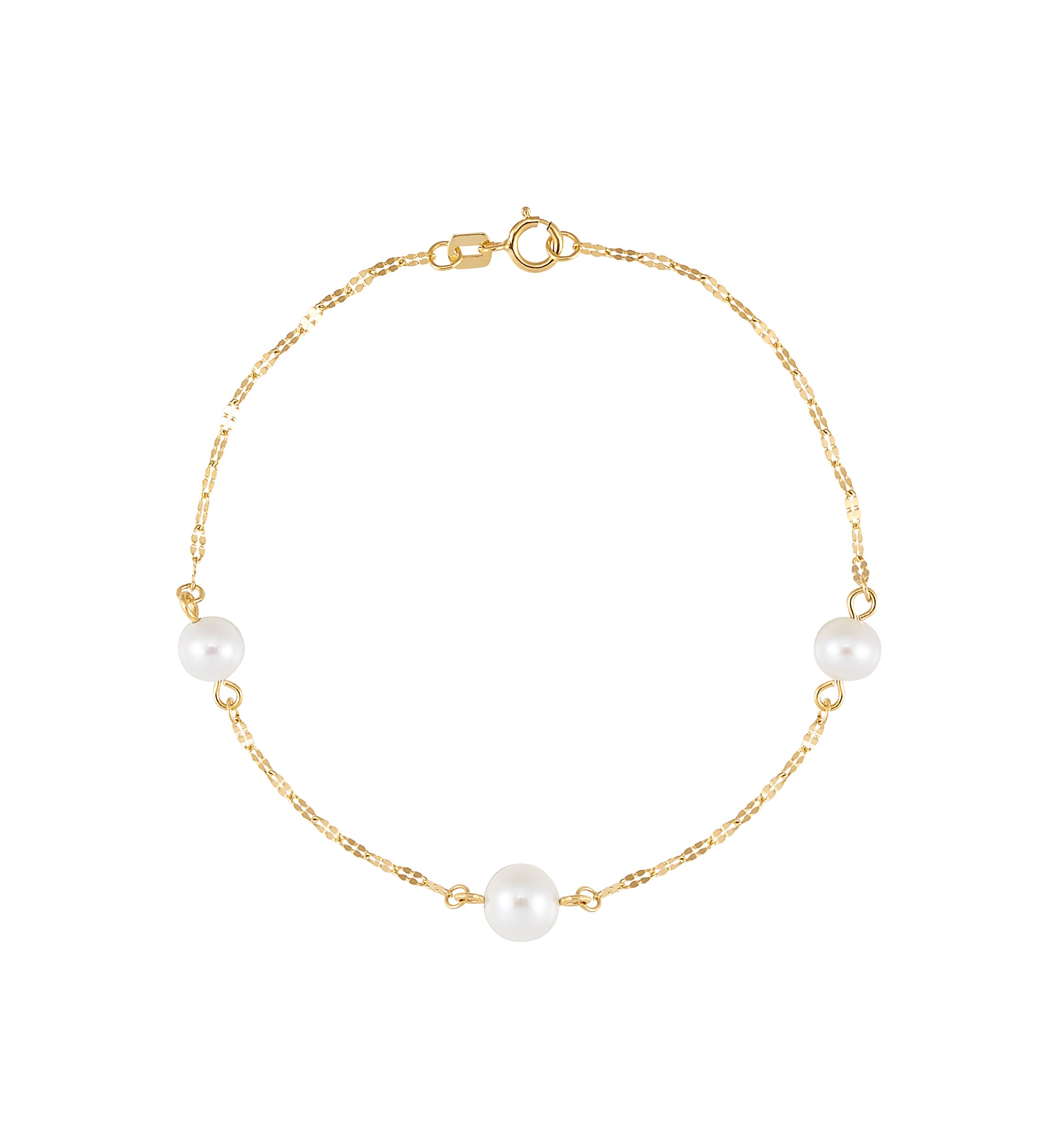 Fresh Water Pearl 14k Yellow Gold Bracelet