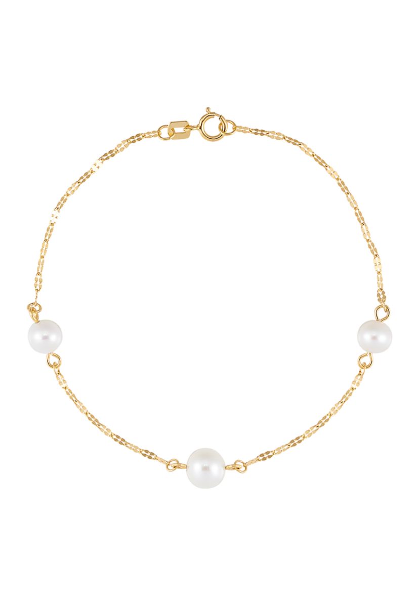 Fresh Water Pearl 14k Yellow Gold Bracelet