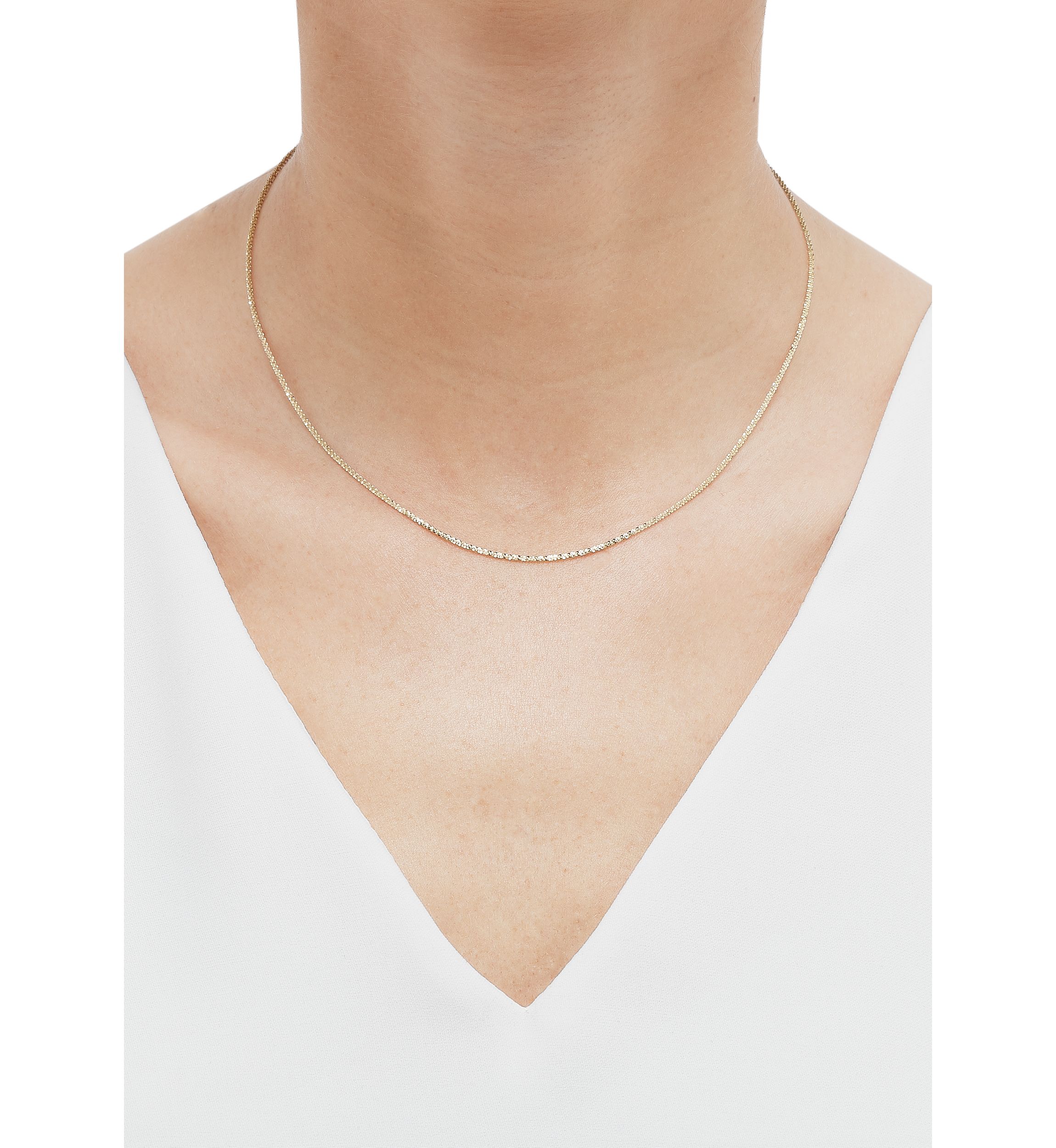 1.25 Millimeter Tist Criss Cross Chain in 14K Yellow Gold