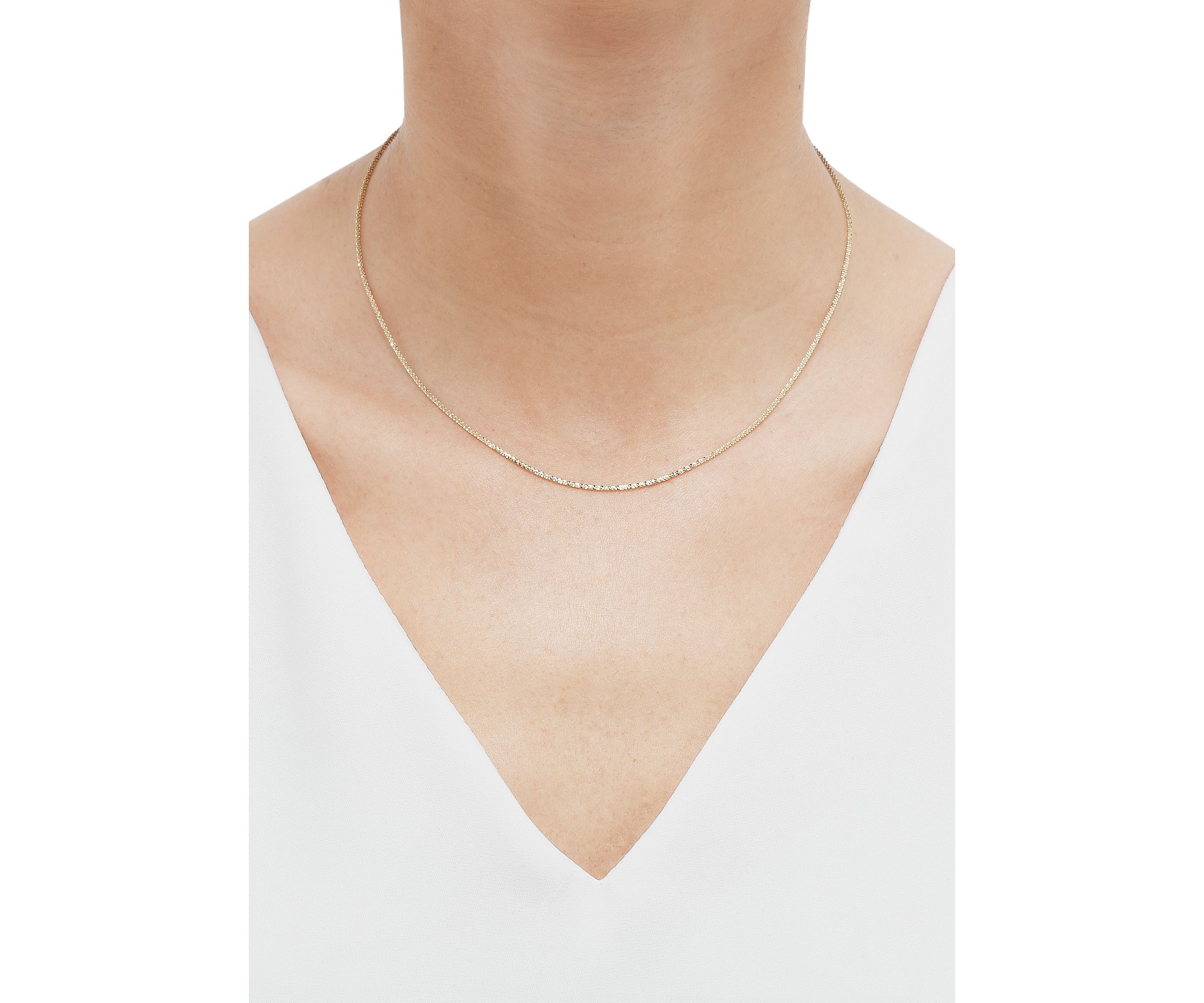 1.25 Millimeter Tist Criss Cross Chain in 14K Yellow Gold