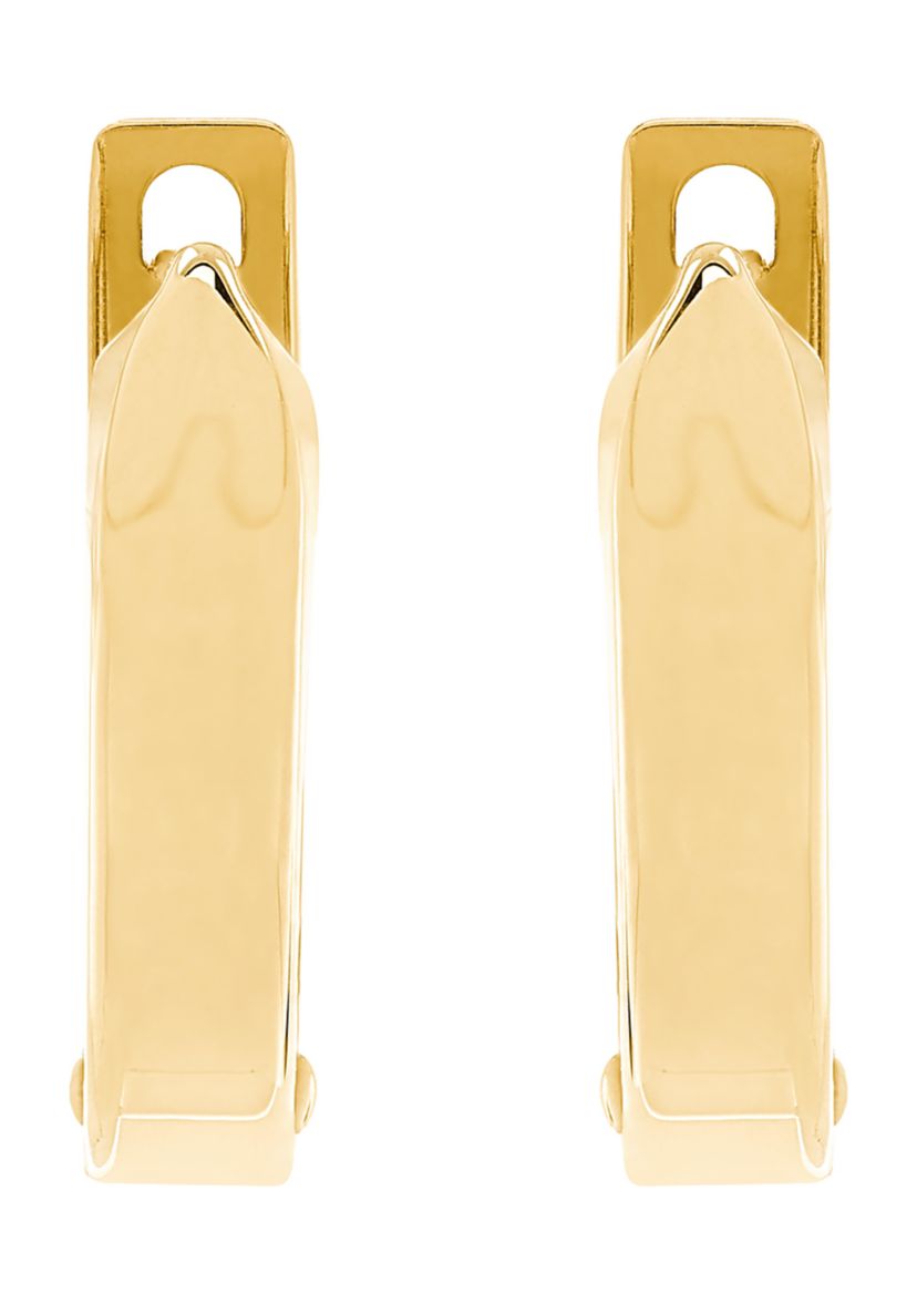 Hinged Oval Hoop Earrings in 14K Yellow Gold