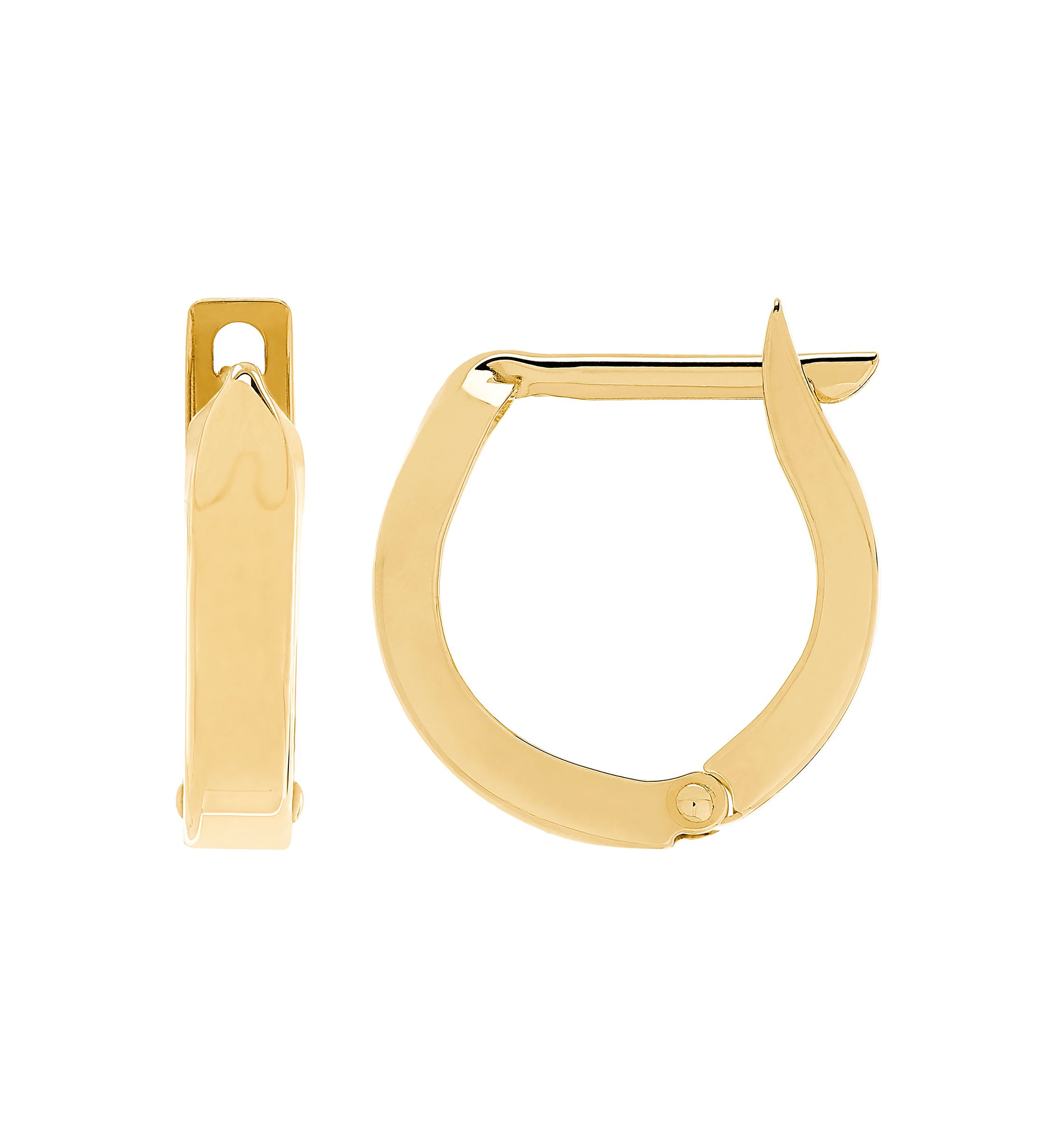 Hinged Oval Hoop Earrings in 14K Yellow Gold