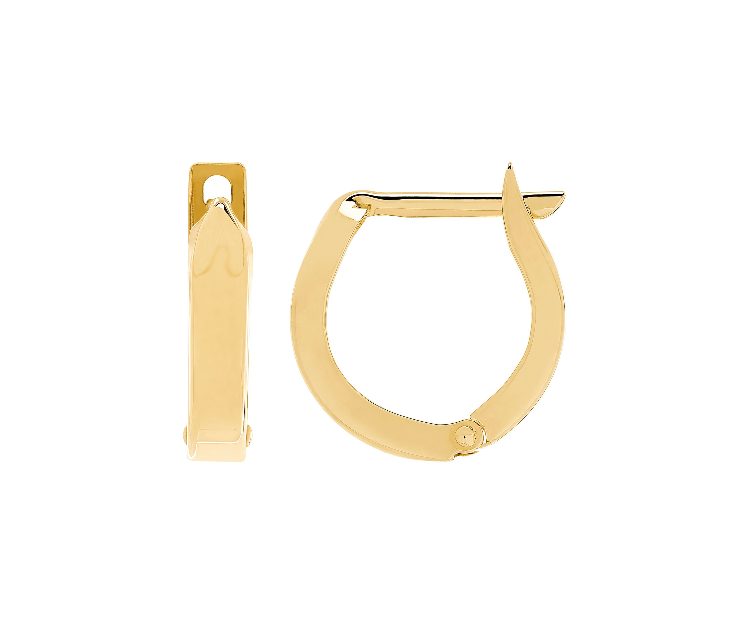 Hinged Oval Hoop Earrings in 14K Yellow Gold