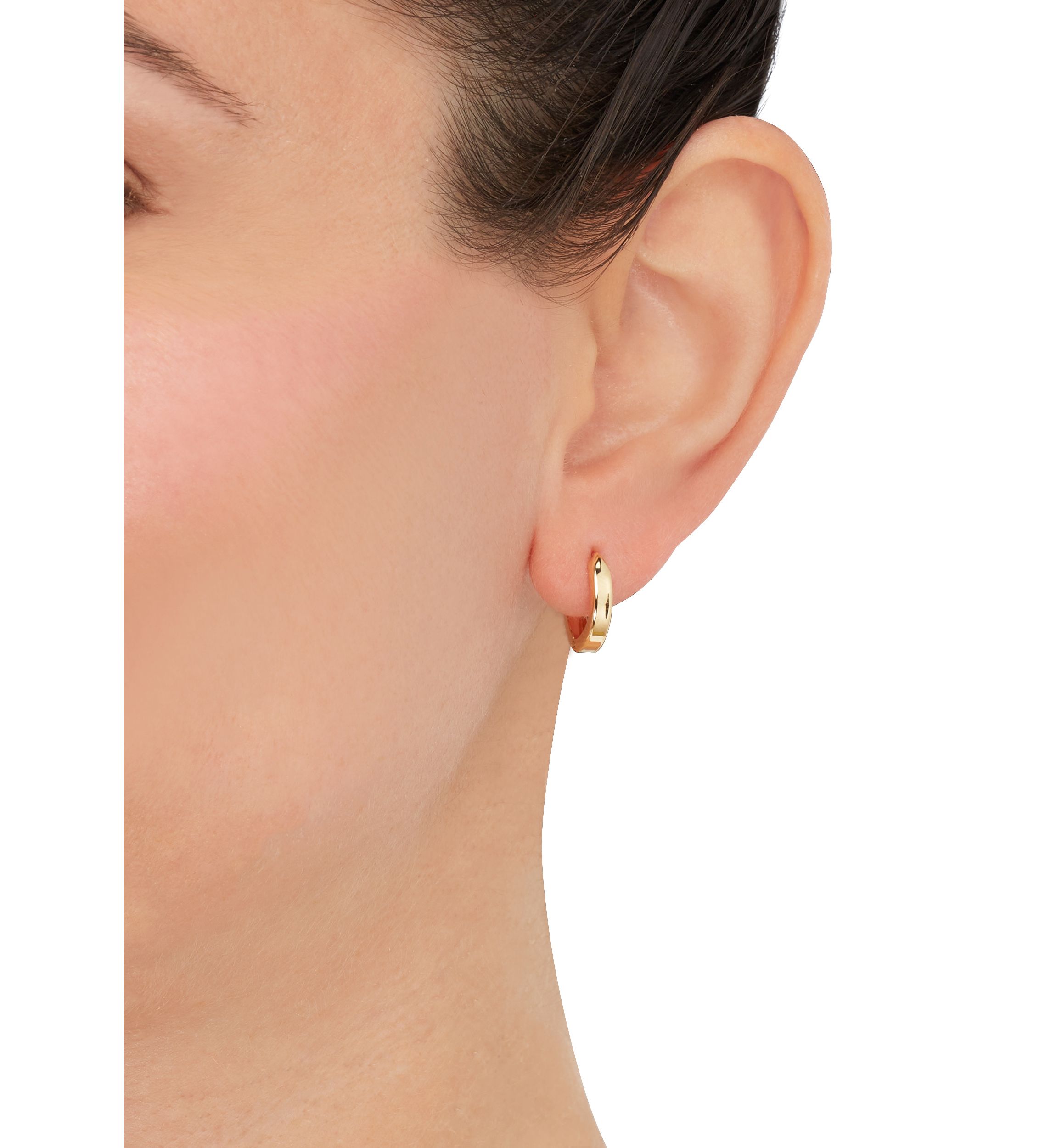 Hinged Oval Hoop Earrings in 14K Yellow Gold