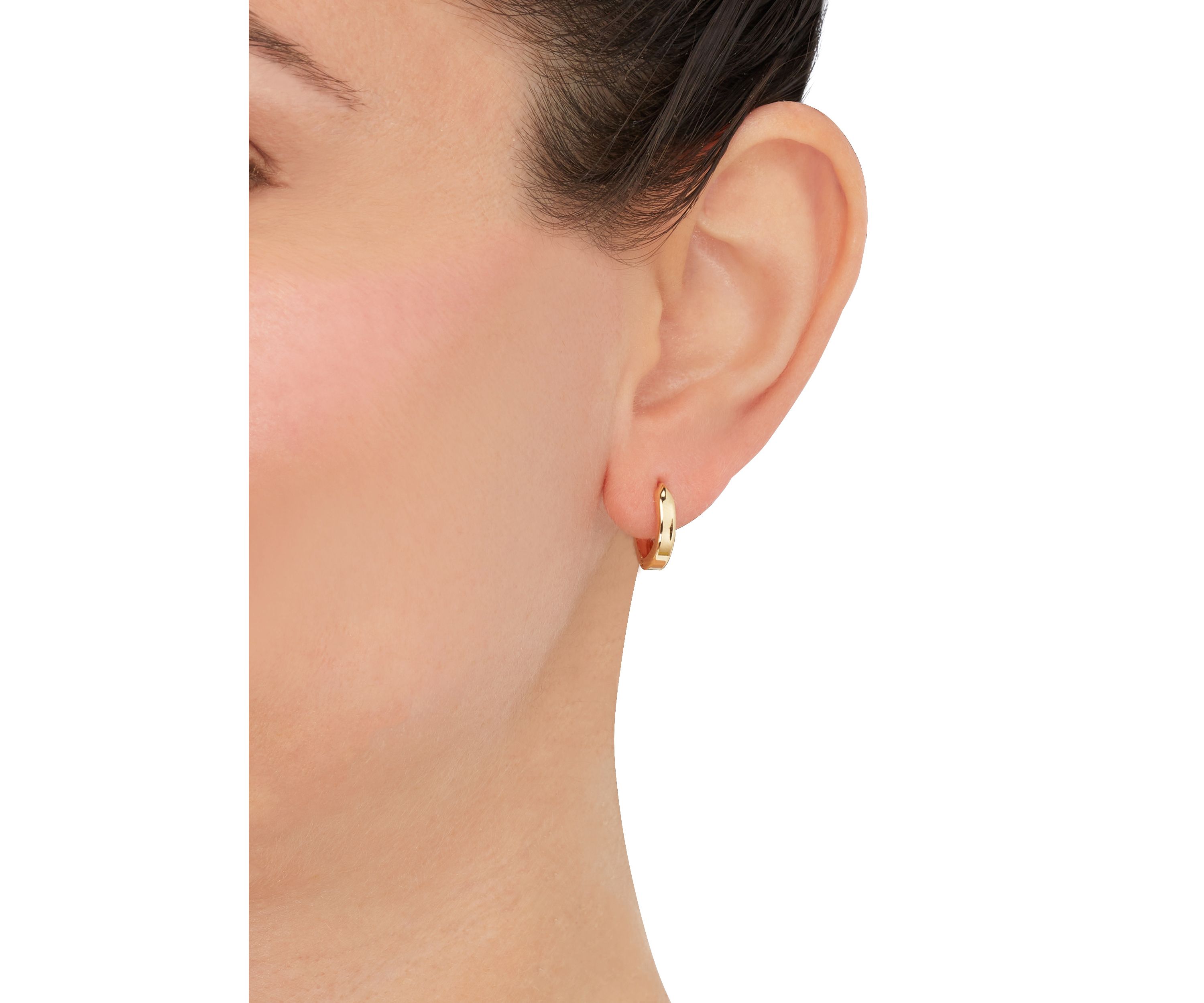 Hinged Oval Hoop Earrings in 14K Yellow Gold
