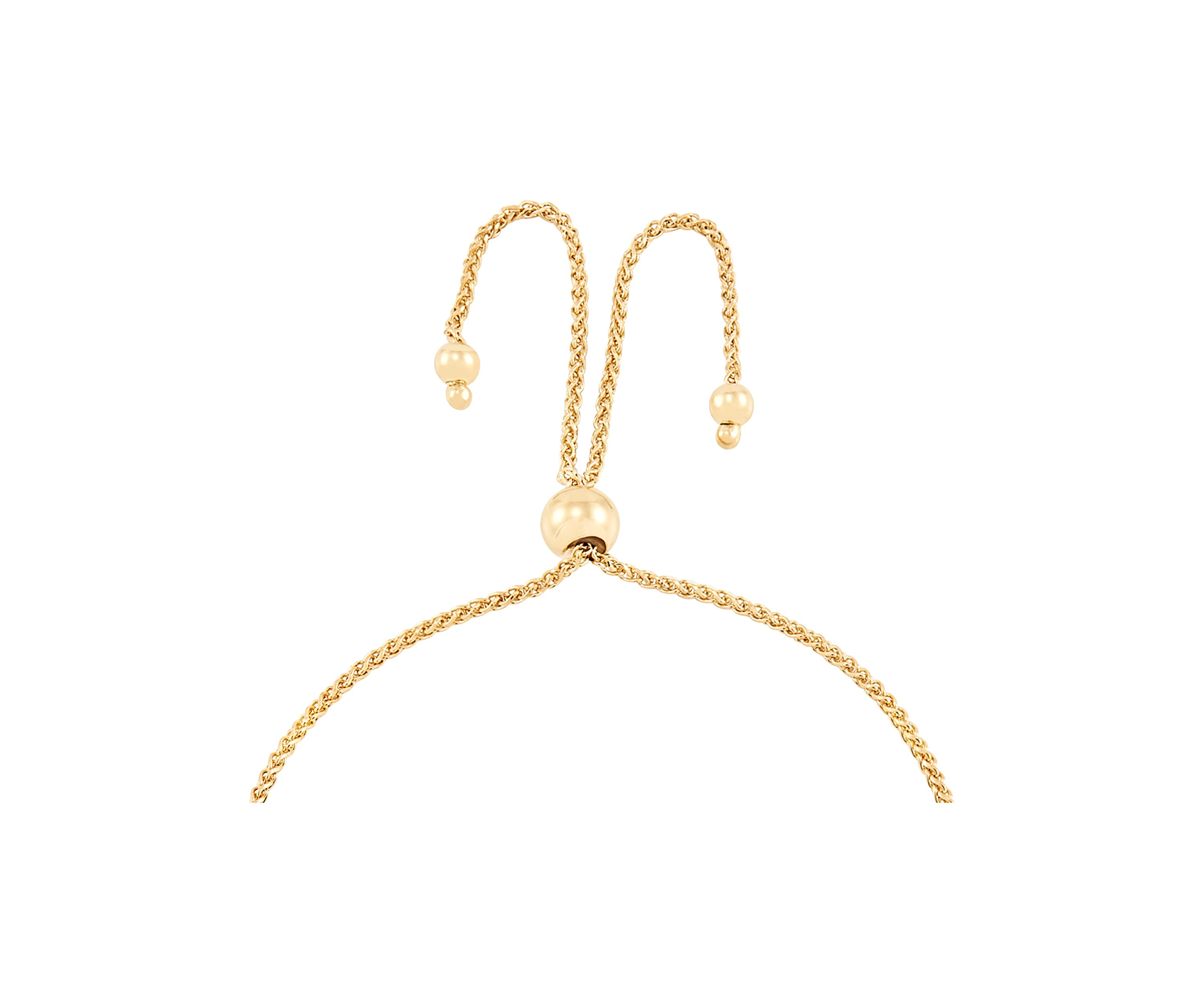 Bolo Oval Bead Station Bracelet in 14K Tri Tone Gold