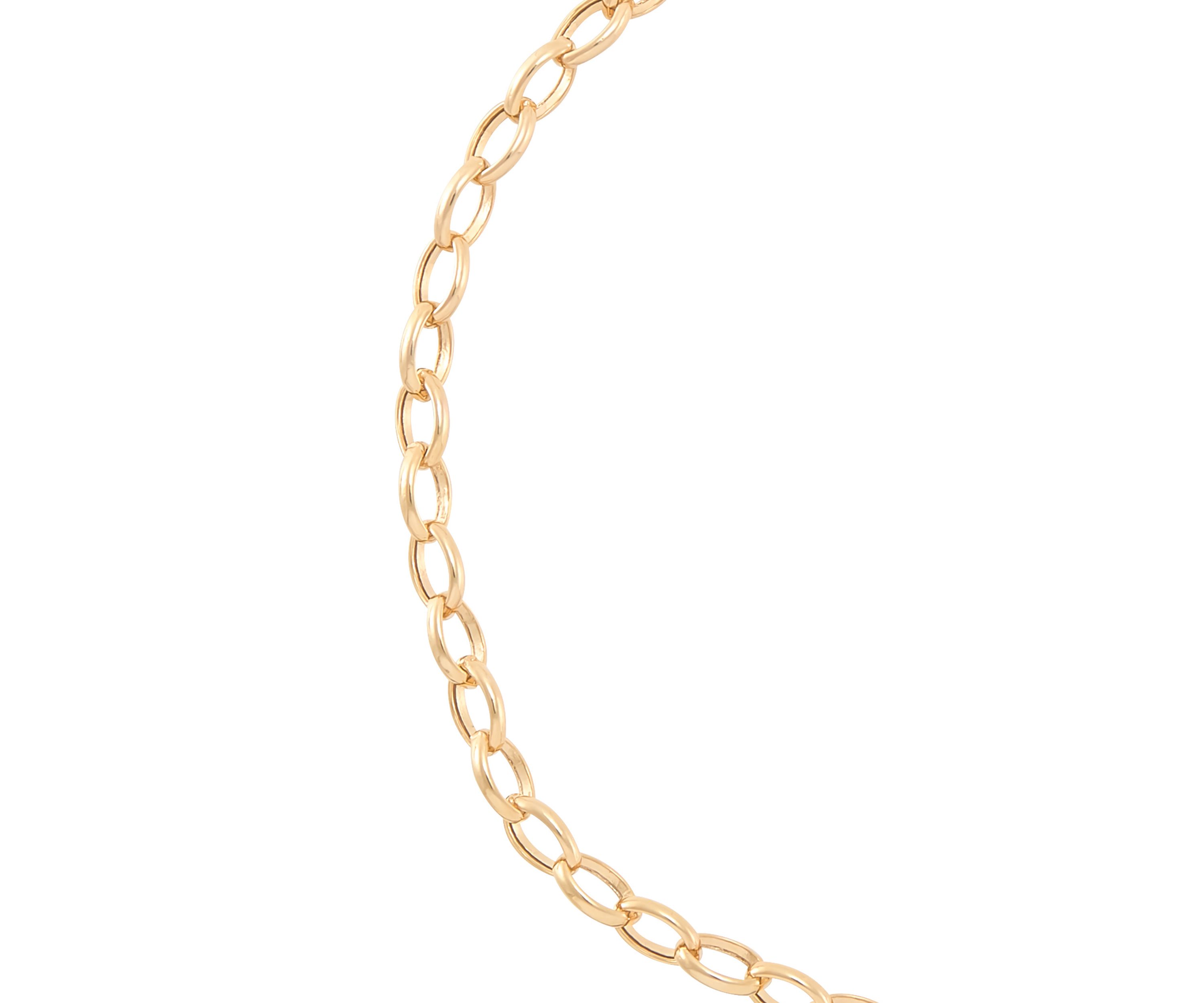 Dangle Flat Heart Bracelet in 14K Yellow Gold