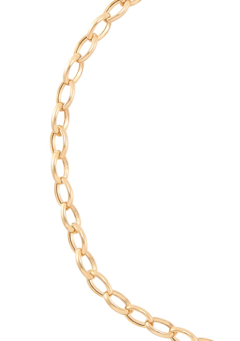 Dangle Flat Heart Bracelet in 14K Yellow Gold