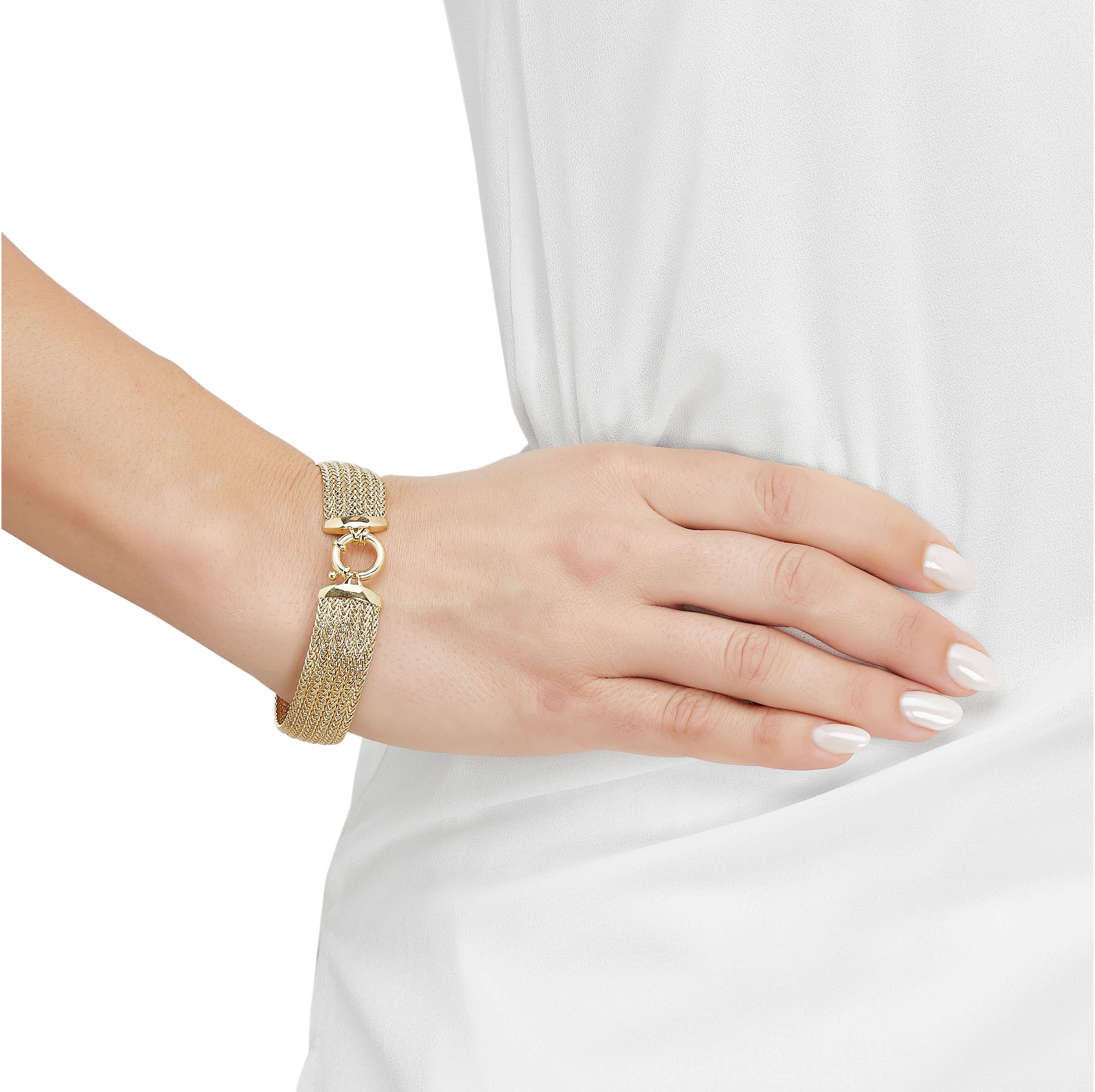 14K Yellow Gold Mesh Bracelet