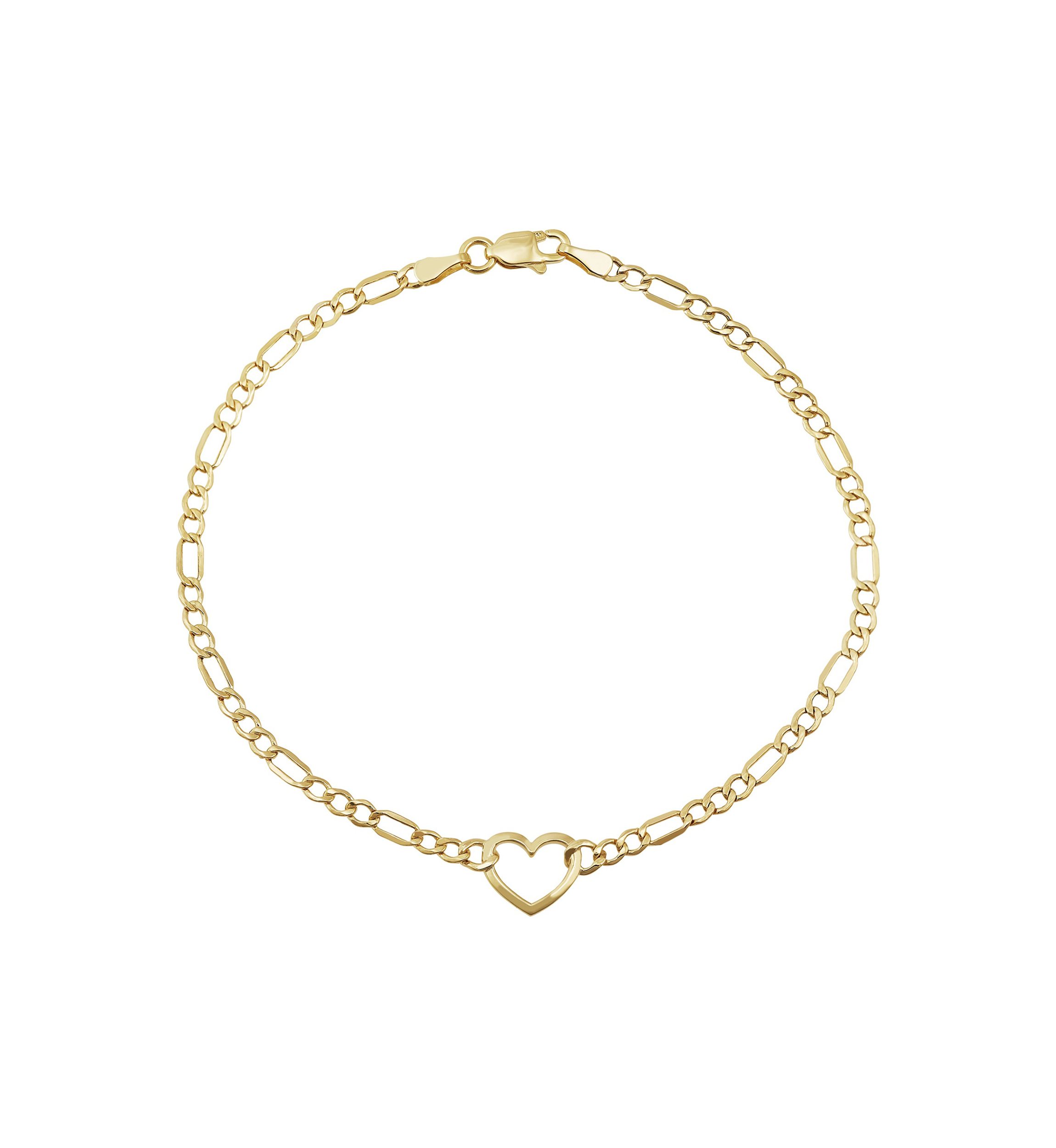 Open Heart Bracelet in 14K Yellow Gold