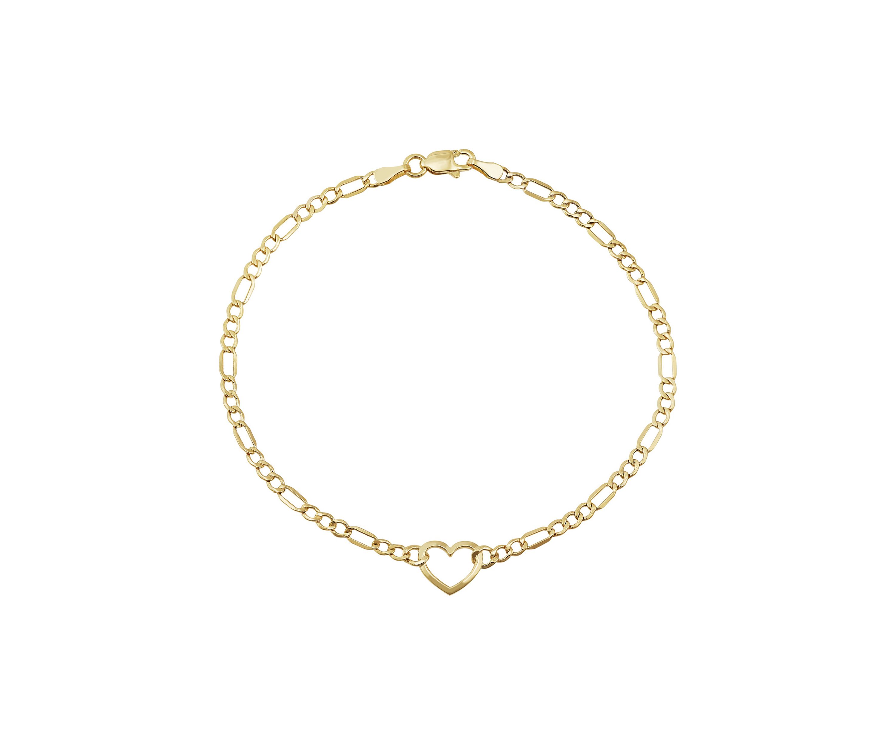 Open Heart Bracelet in 14K Yellow Gold