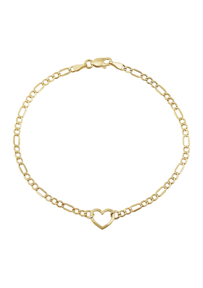 Open Heart Bracelet in 14K Yellow Gold