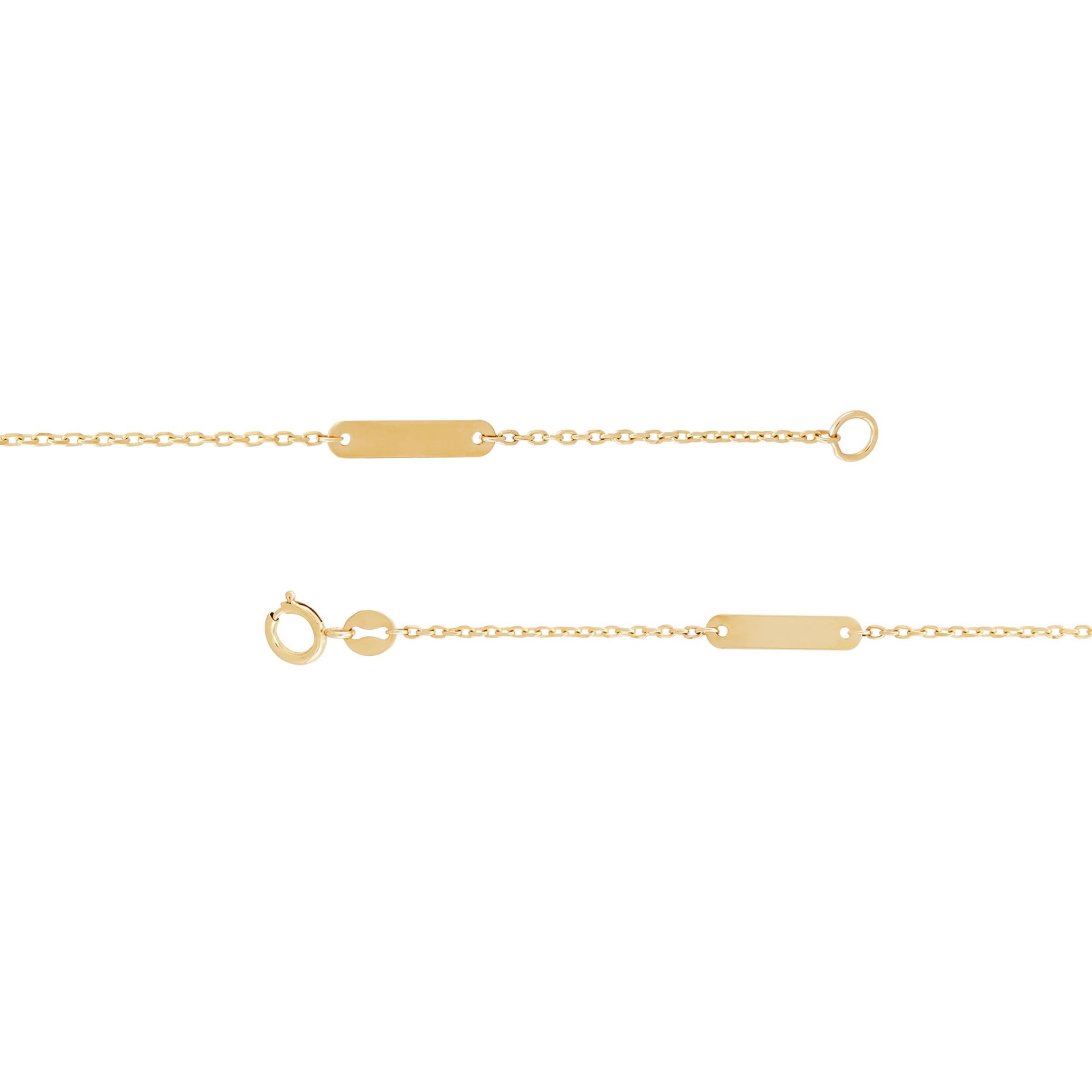 14K Yellow Gold Flat Oval Station Bracelet