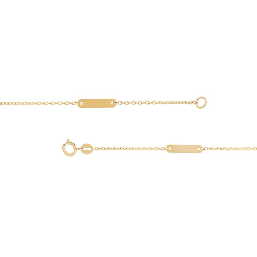 14K Yellow Gold Flat Oval Station Bracelet
