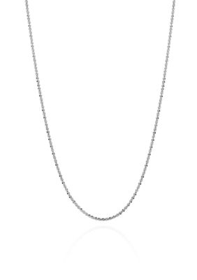Belk & Co 14K Gold Crisscross Sparkle Chain Necklace, White, 22 in