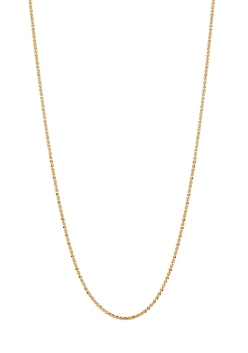 	  14K Gold Crisscross Sparkle Chain Necklace 