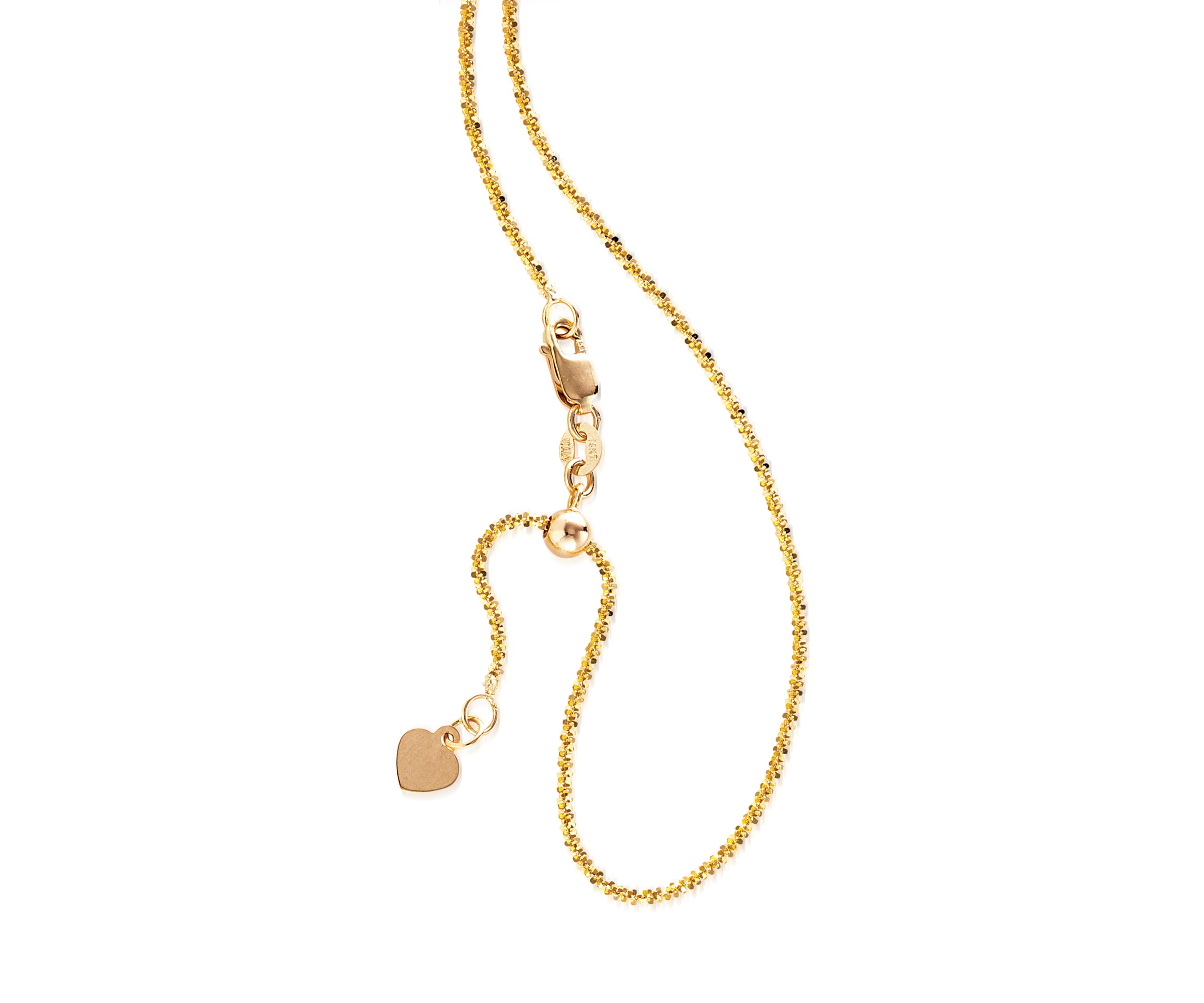 	  14K Gold Crisscross Sparkle Chain Necklace 
