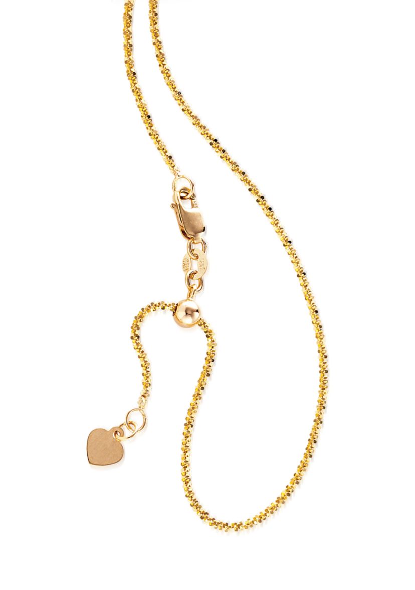 	  14K Gold Crisscross Sparkle Chain Necklace 