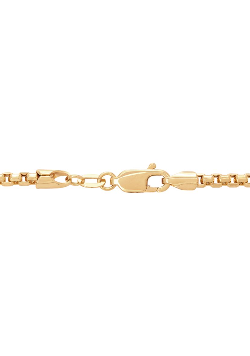 Heavy Hollow Round Box Chain in 14K Yellow Gold