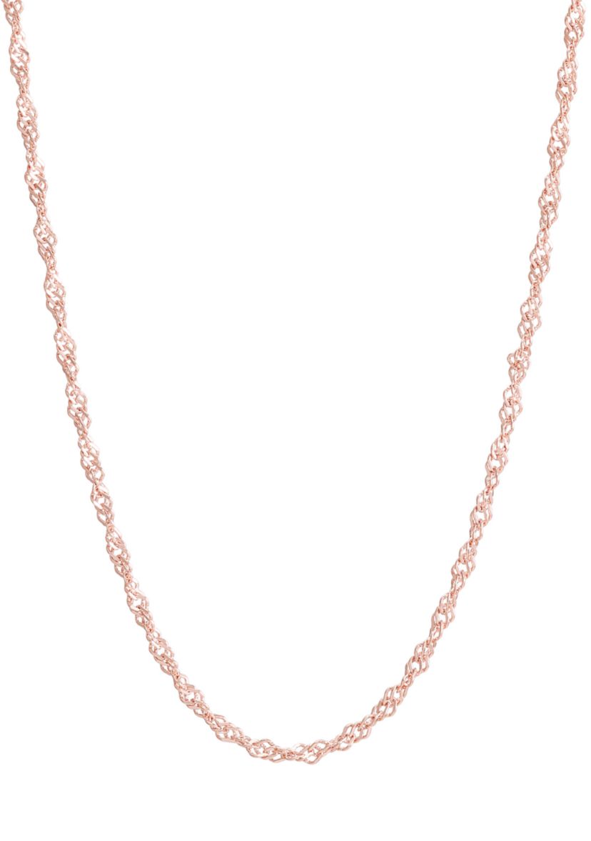 Solid Singapore Chain in 14K Rose Gold