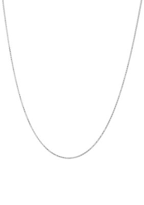 Belk & Co Solid Chain Necklace 14K White Gold