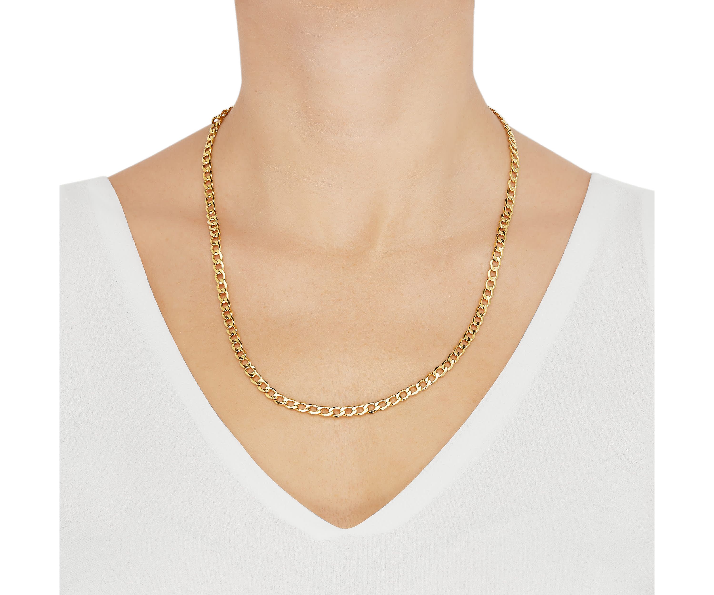 14K Yellow Gold 1.20mm Curb Chain