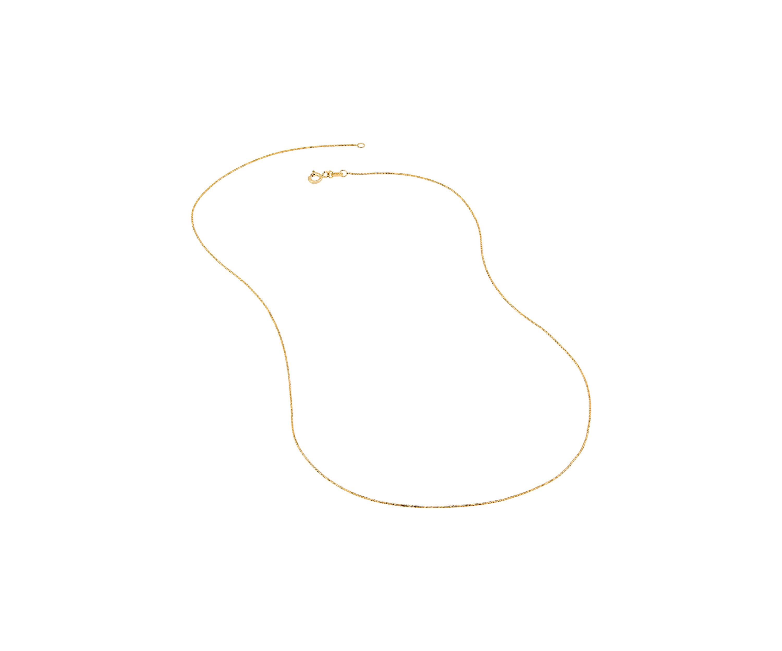 Solid Wheat Chain in 14K Yellow Gold
