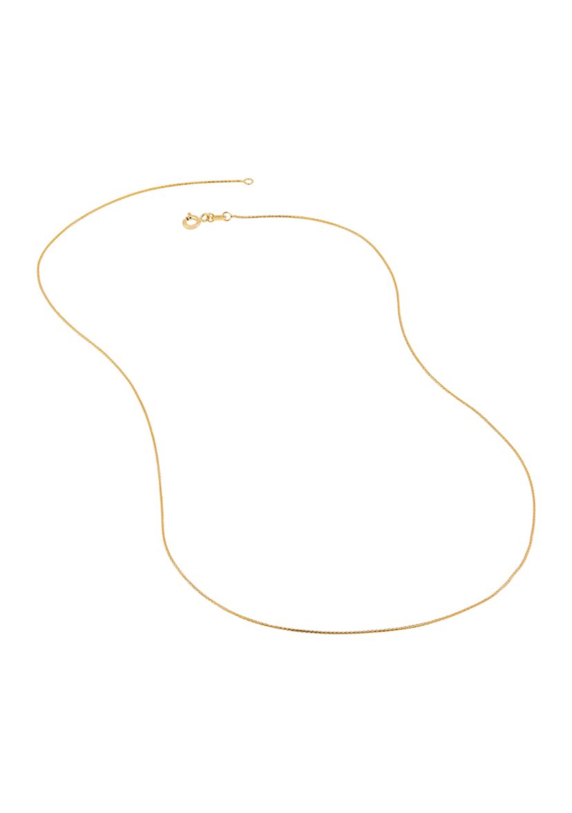 Solid Wheat Chain in 14K Yellow Gold