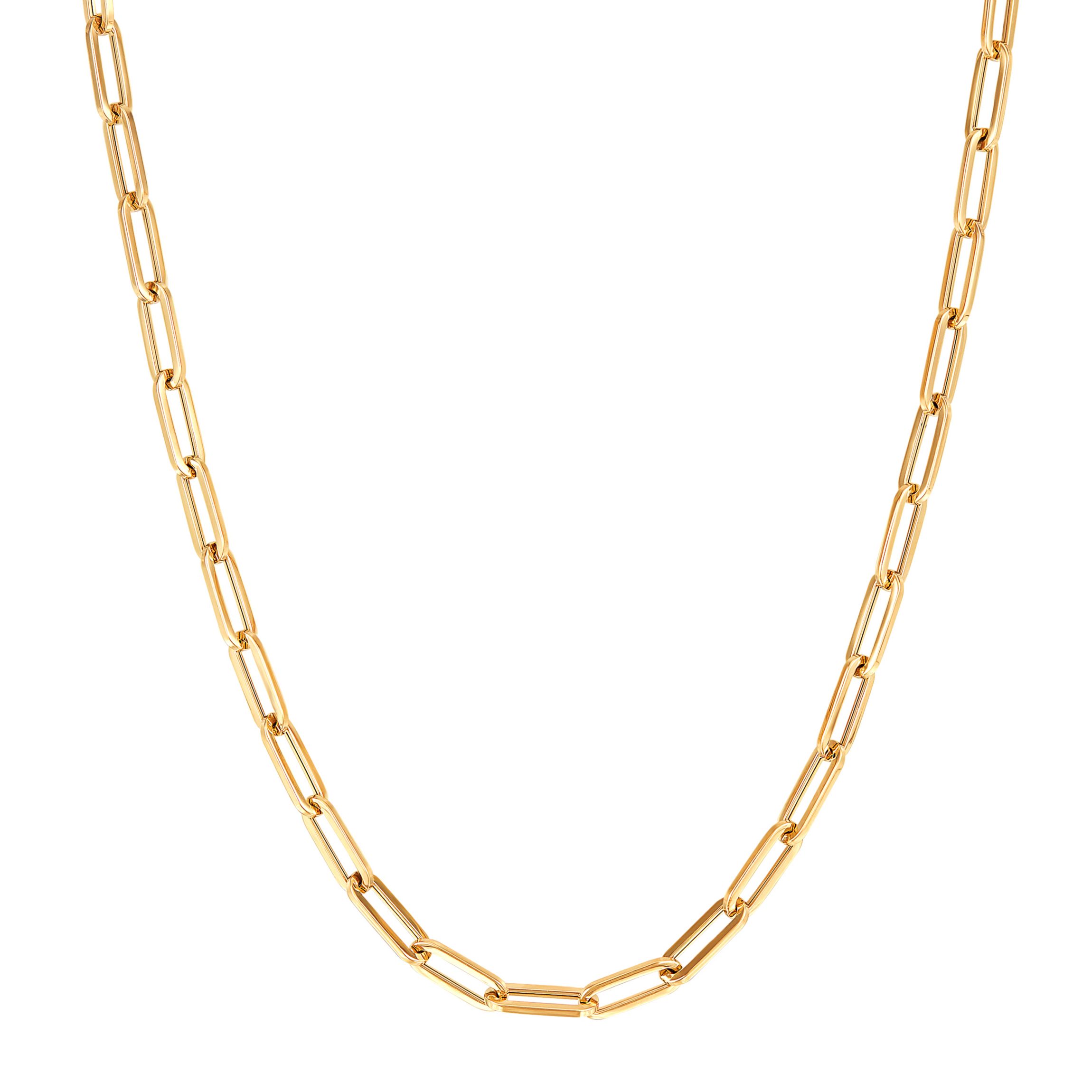 14K Yellow Gold Paper Clip Chain