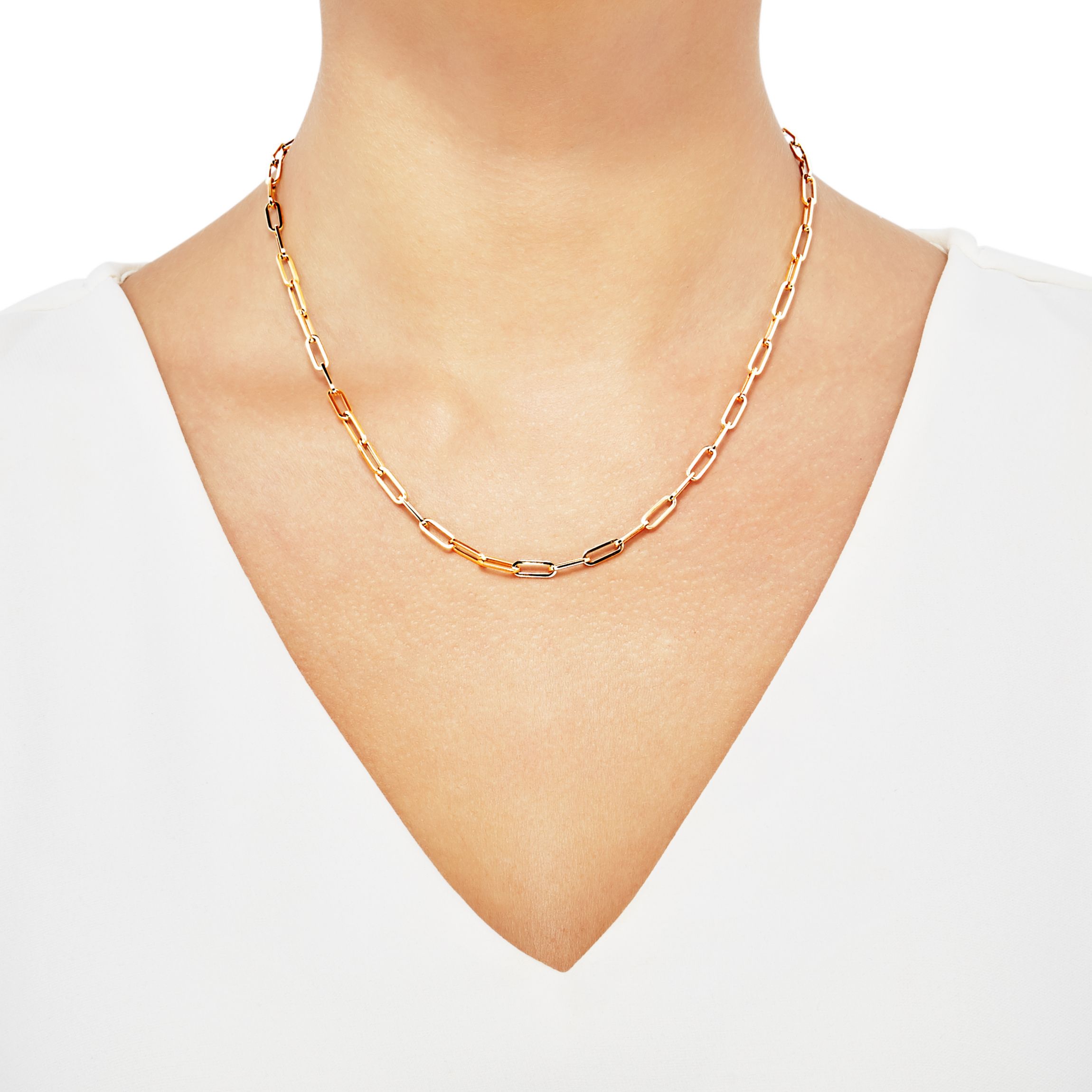 14K Yellow Gold Paper Clip Chain