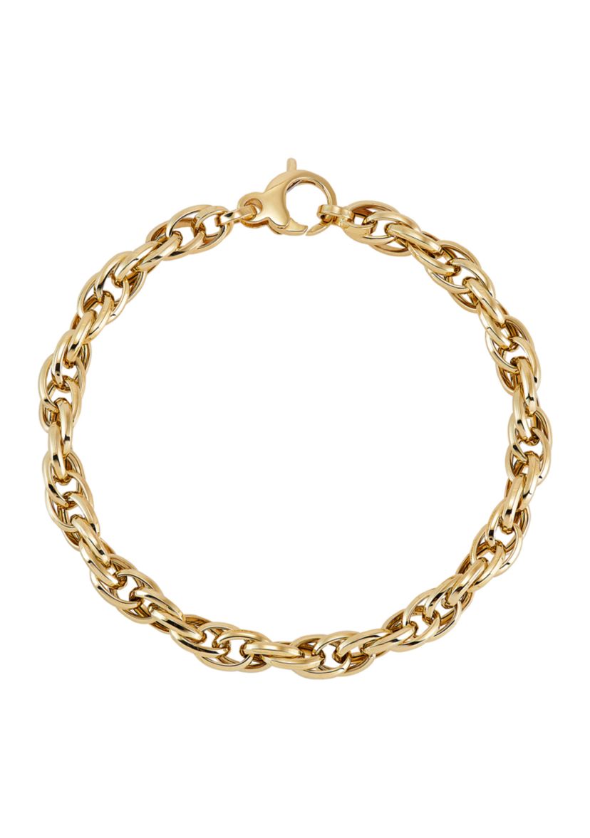 6 Millimeter Interlocking Link Bracelet in 14K Yellow Gold