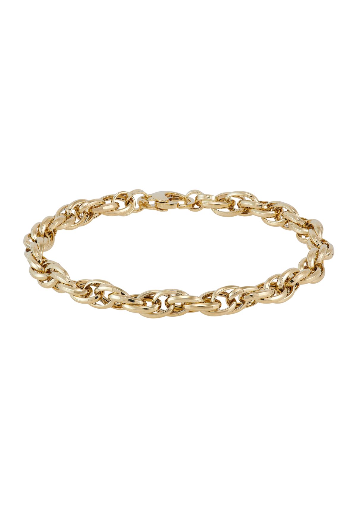 6 Millimeter Interlocking Link Bracelet in 14K Yellow Gold