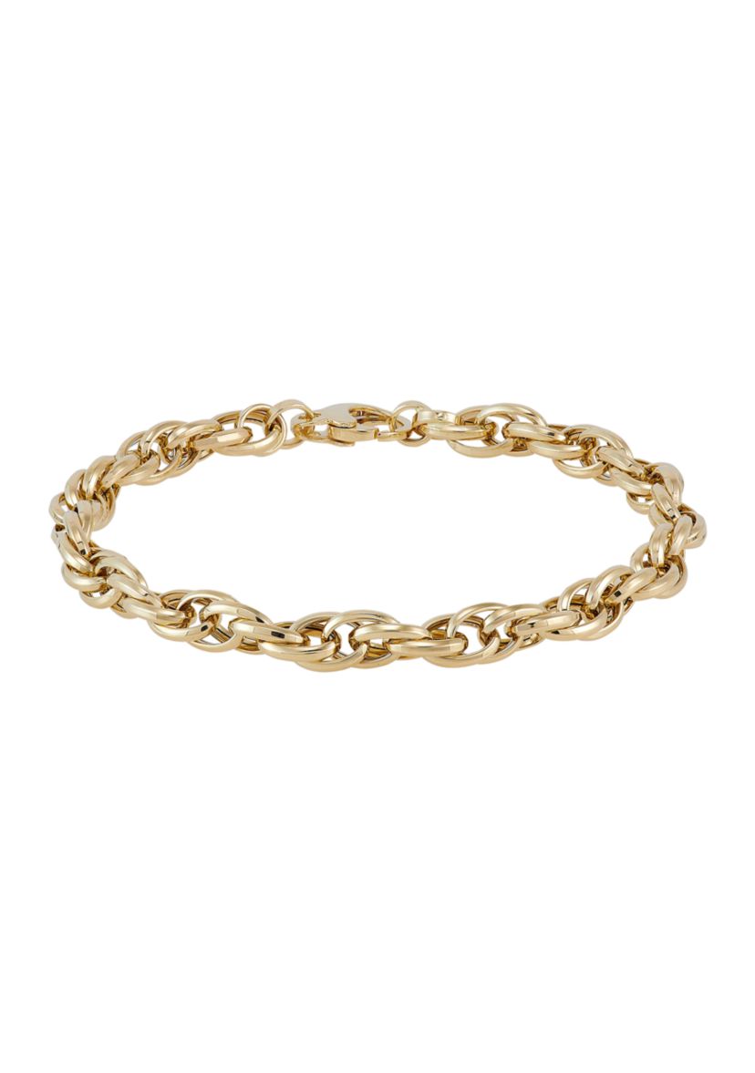 6 Millimeter Interlocking Link Bracelet in 14K Yellow Gold