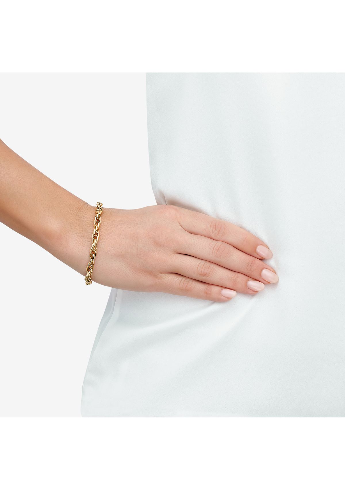 6 Millimeter Interlocking Link Bracelet in 14K Yellow Gold