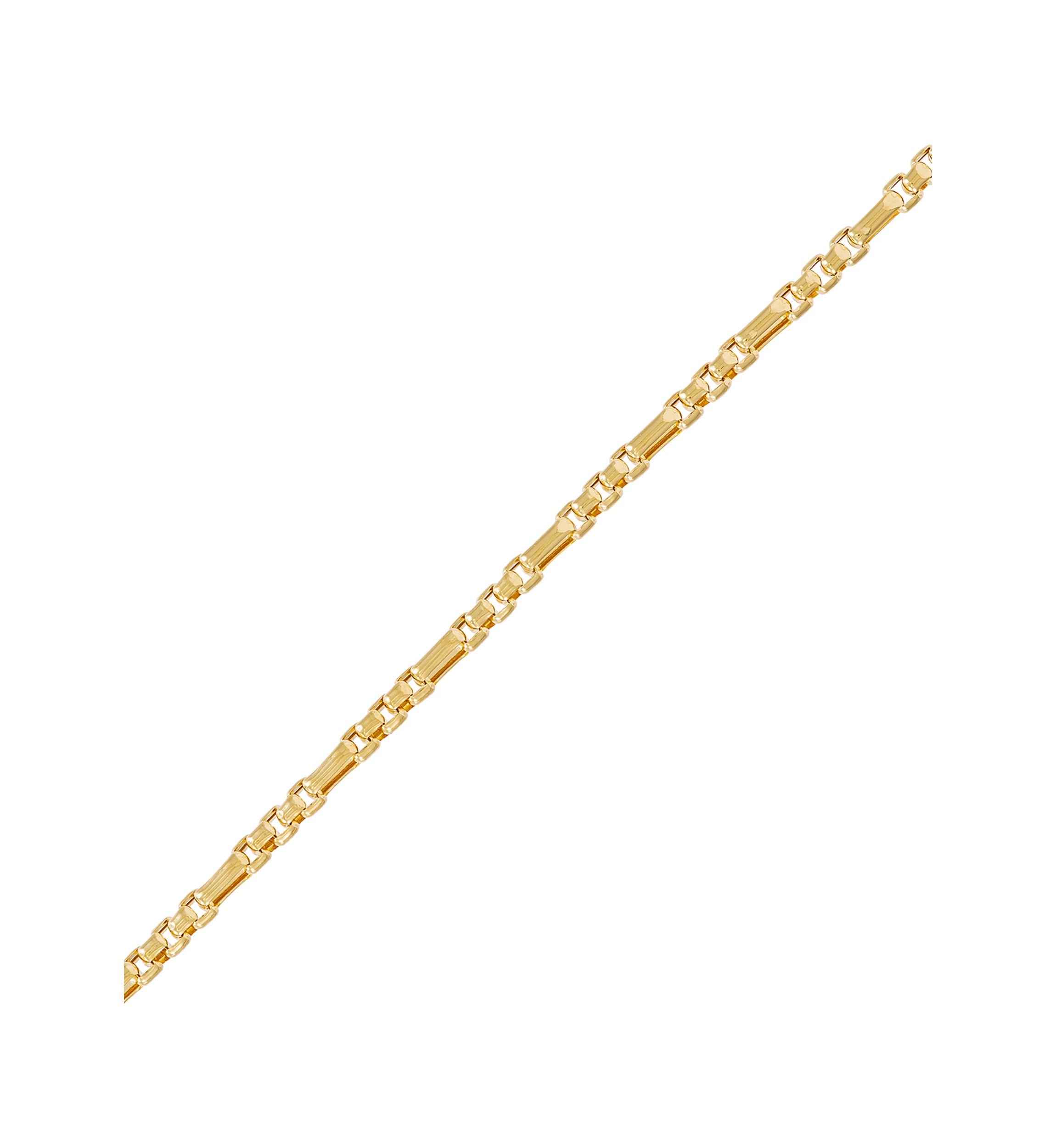 Hollow Alternated Round Box Chain Necklace in 14K Yellow Gold