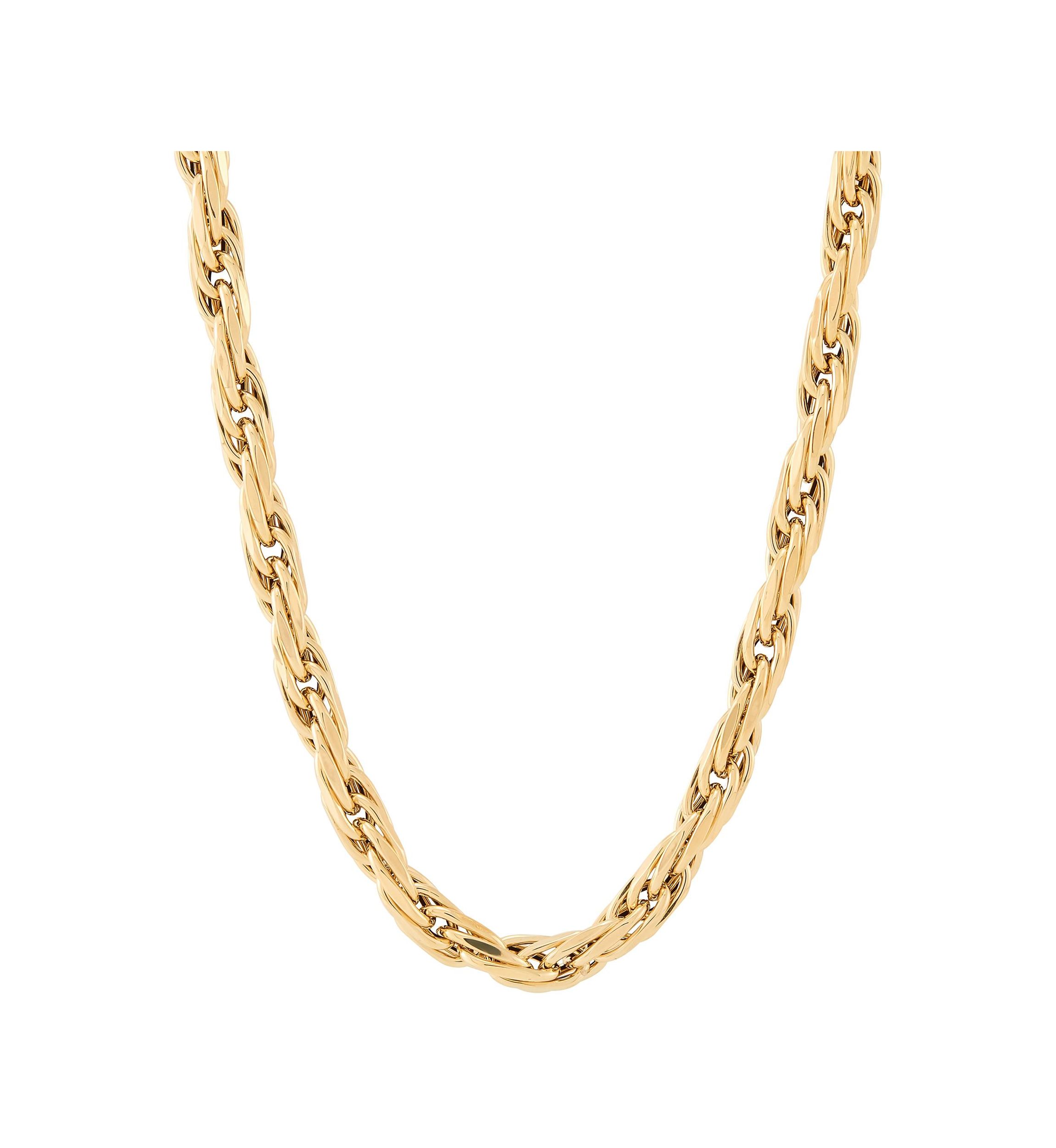 Hollow Intertwined Links Chain Necklace in 14K Yellow Gold