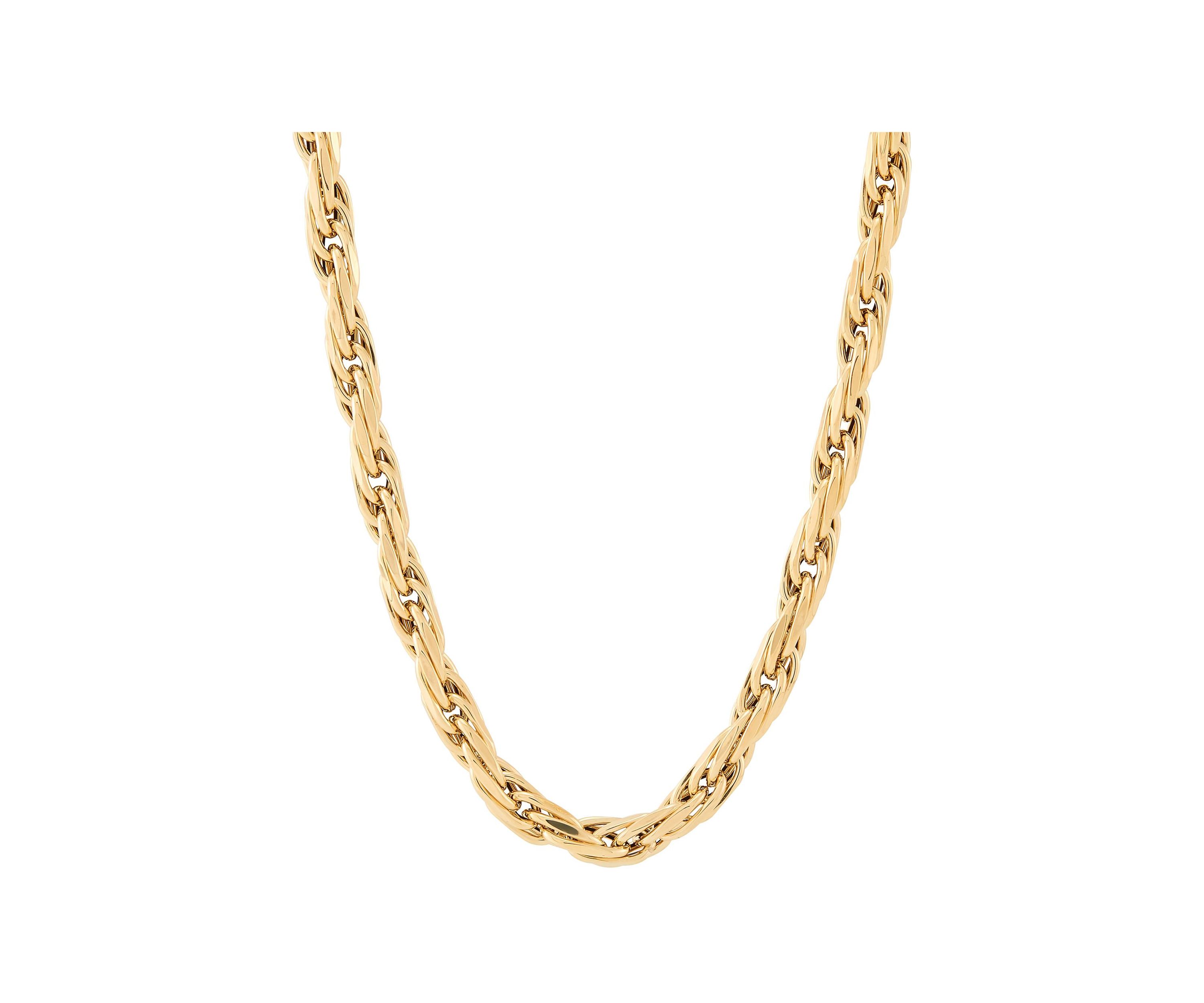 Hollow Intertwined Links Chain Necklace in 14K Yellow Gold