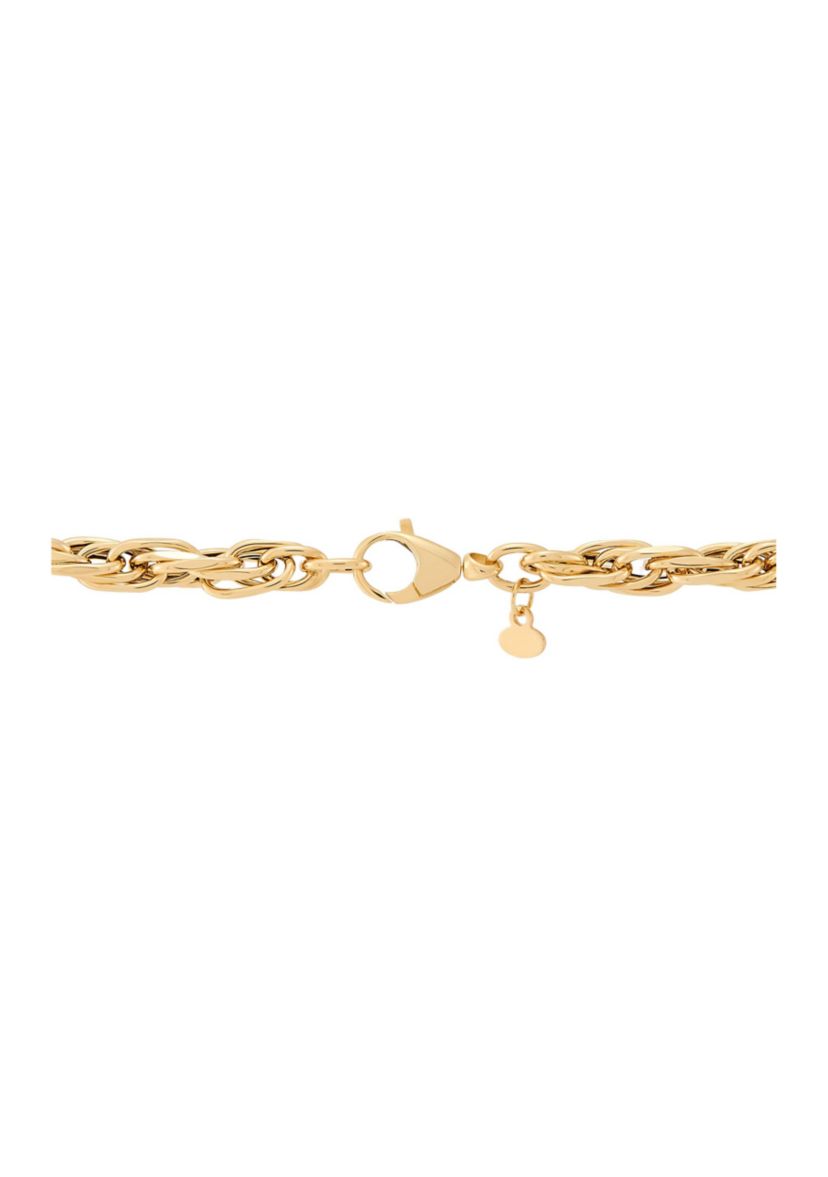 Hollow Intertwined Links Chain Necklace in 14K Yellow Gold