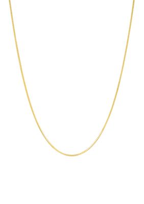 Belk & Co Solid Box Chain Necklace in 14K Yellow Gold, 20 in