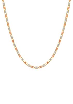 Belk & Co Solid Pavé Valentino Chain in 14K Yellow and White and Rose Gold